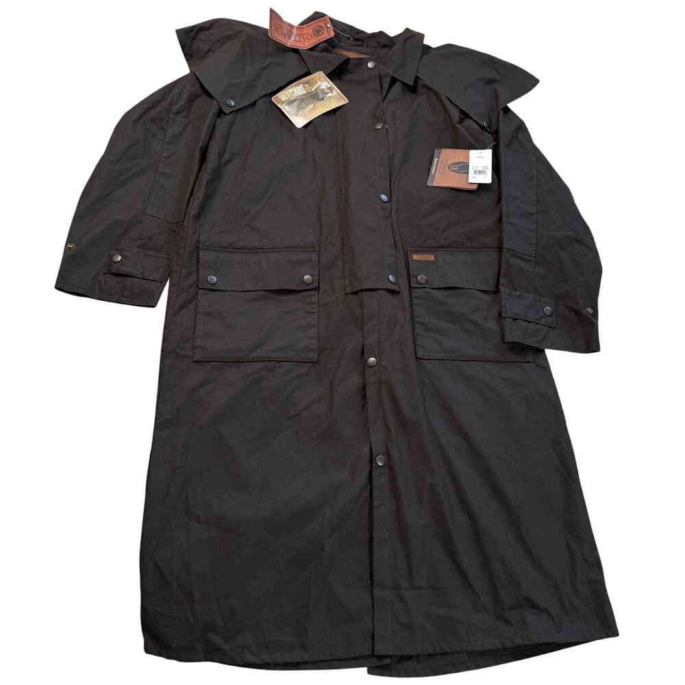 Outback Trading Co Low Rider Bush Duster Oilskin Coat 2042 Brown L NWT